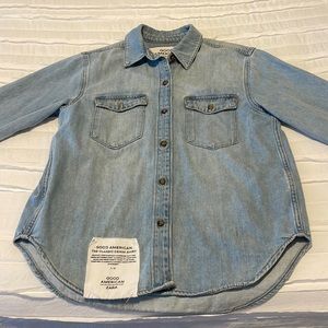 Zara & Good American collector edition denim shirt
